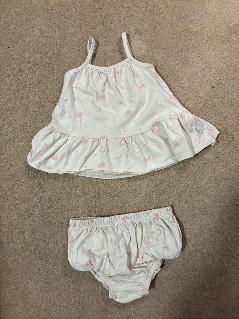 Gerber Cream and Pink Baby Clothing Tag